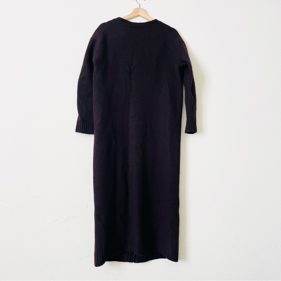 The Frankie Shop XS/SMALL Emi 100% wool long Vneck cardigan in Dark Plum - Picture 7 of 9